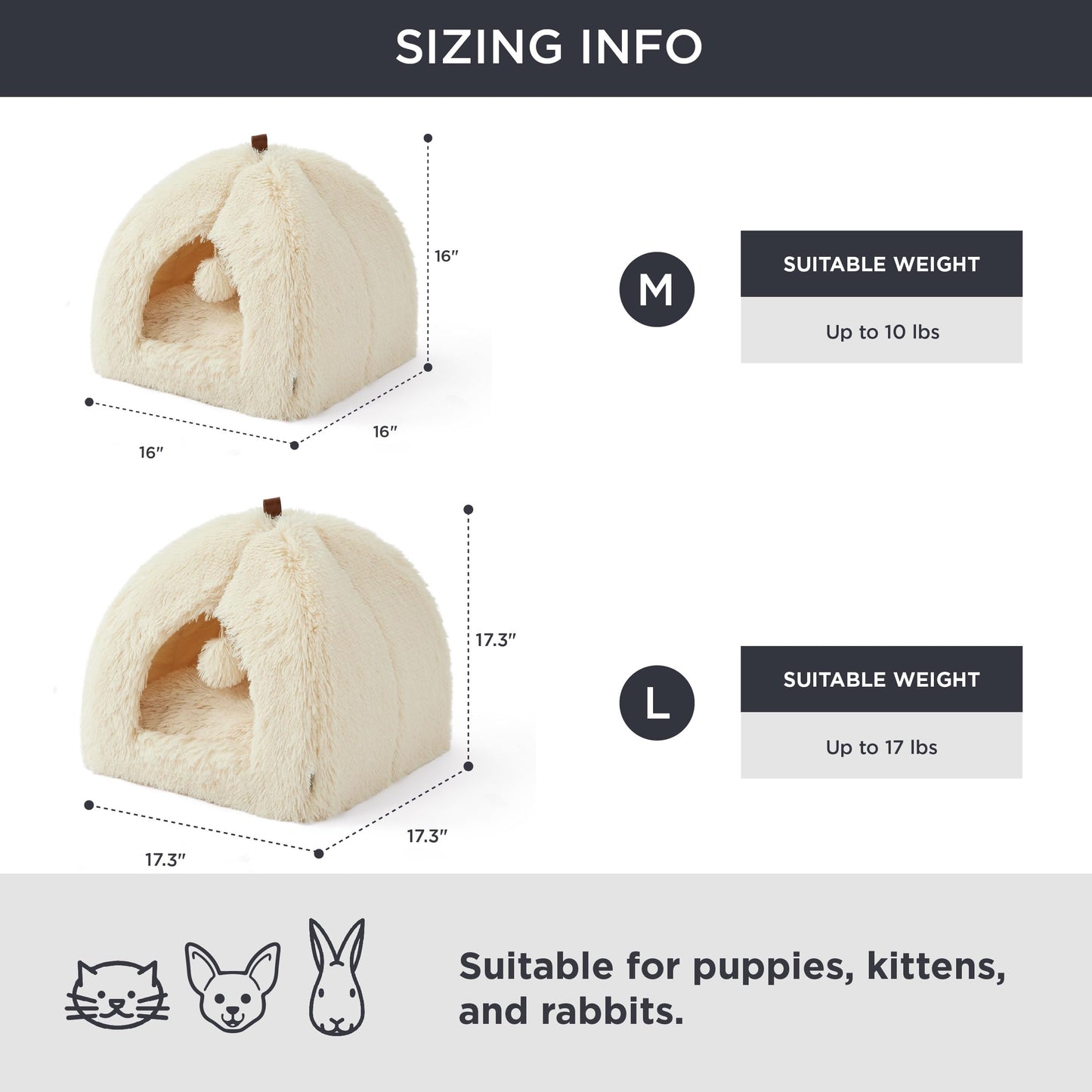 Bedsure Cat Beds for Indoor - 2 in 1 Cat Cave House Tent for Kittens and Small Pets with Removable Washable Cushioned Pillow, Foldable Kitten Hideaway with Non-Slip Bottom, Grey, 16 inches
