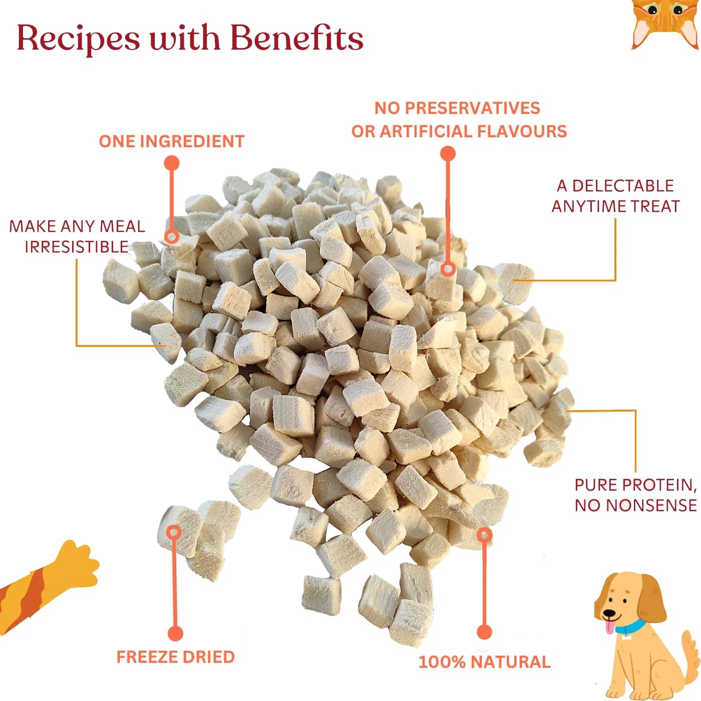 Freeze Dried Dog and Cat Treats Food Topper