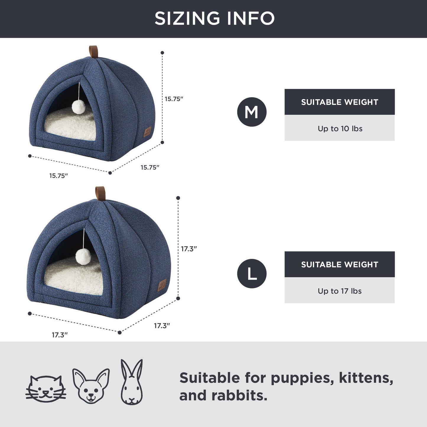Bedsure Cat Beds for Indoor - 2 in 1 Cat Cave House Tent for Kittens and Small Pets with Removable Washable Cushioned Pillow, Foldable Kitten Hideaway with Non-Slip Bottom, Grey, 16 inches