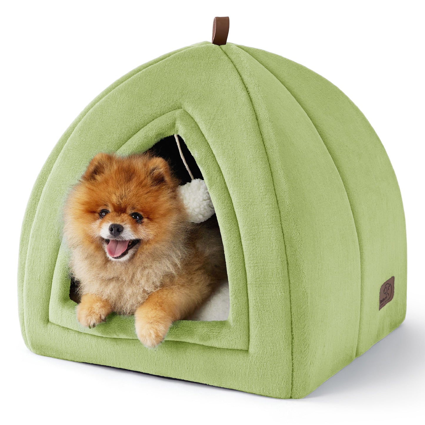 Bedsure Cat Beds for Indoor - 2 in 1 Cat Cave House Tent for Kittens and Small Pets with Removable Washable Cushioned Pillow, Foldable Kitten Hideaway with Non-Slip Bottom, Grey, 16 inches