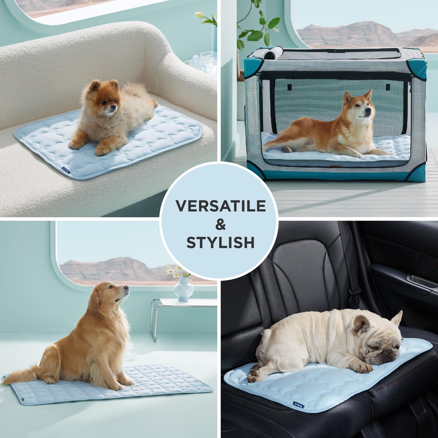 Bedsure Cooling Mat for Large Dogs – 41x28 Thin Washable Cooling Pet Pad for Puppy, QMAX>0.5, XL Portable Kennel Puppy Bed for Summer, Non-Slip Summer Crate Pad for Big Dog Up to 80 lbs