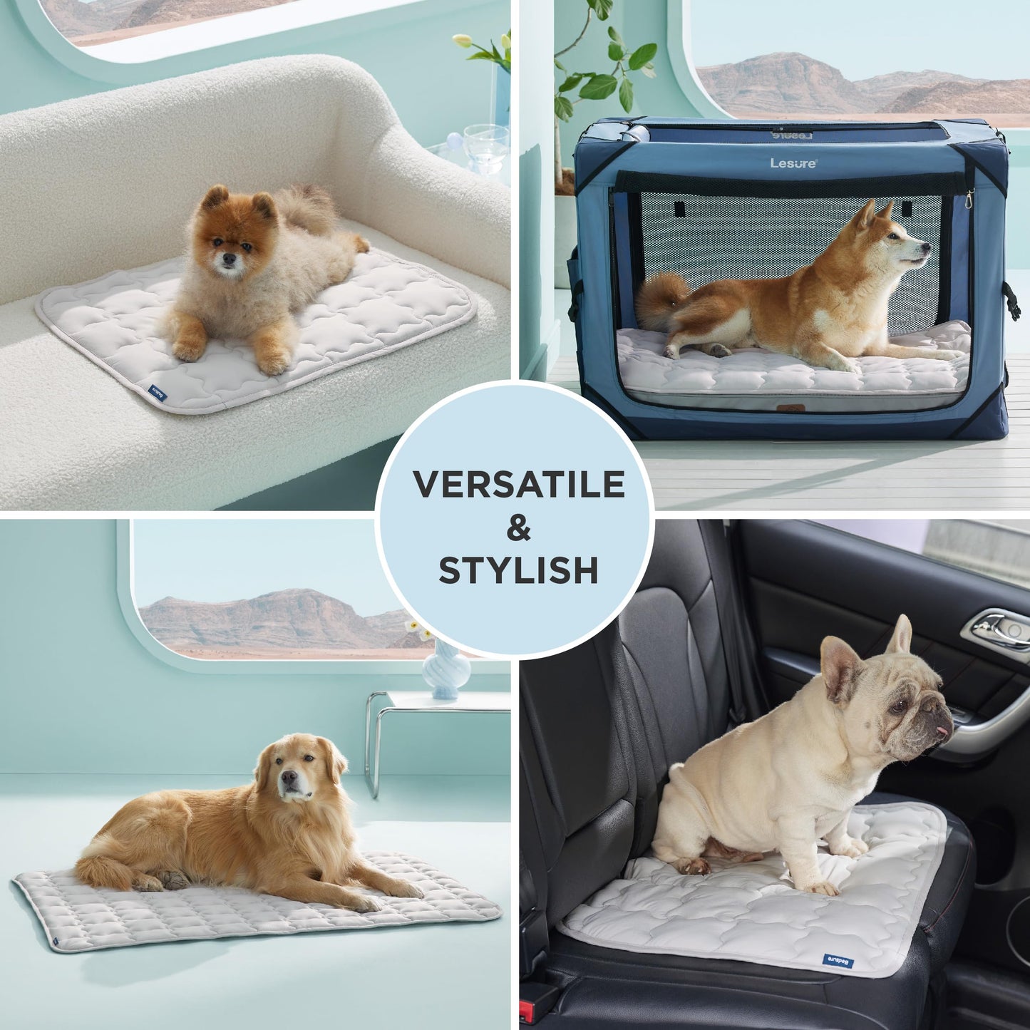 Bedsure Cooling Mat for Large Dogs – 41x28 Thin Washable Cooling Pet Pad for Puppy, QMAX>0.5, XL Portable Kennel Puppy Bed for Summer, Non-Slip Summer Crate Pad for Big Dog Up to 80 lbs