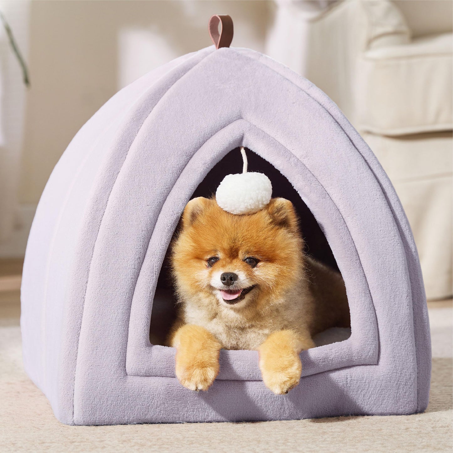 Bedsure Cat Beds for Indoor - 2 in 1 Cat Cave House Tent for Kittens and Small Pets with Removable Washable Cushioned Pillow, Foldable Kitten Hideaway with Non-Slip Bottom, Grey, 16 inches